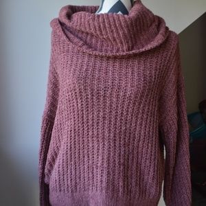 Berry Color Soft Knit Sweater